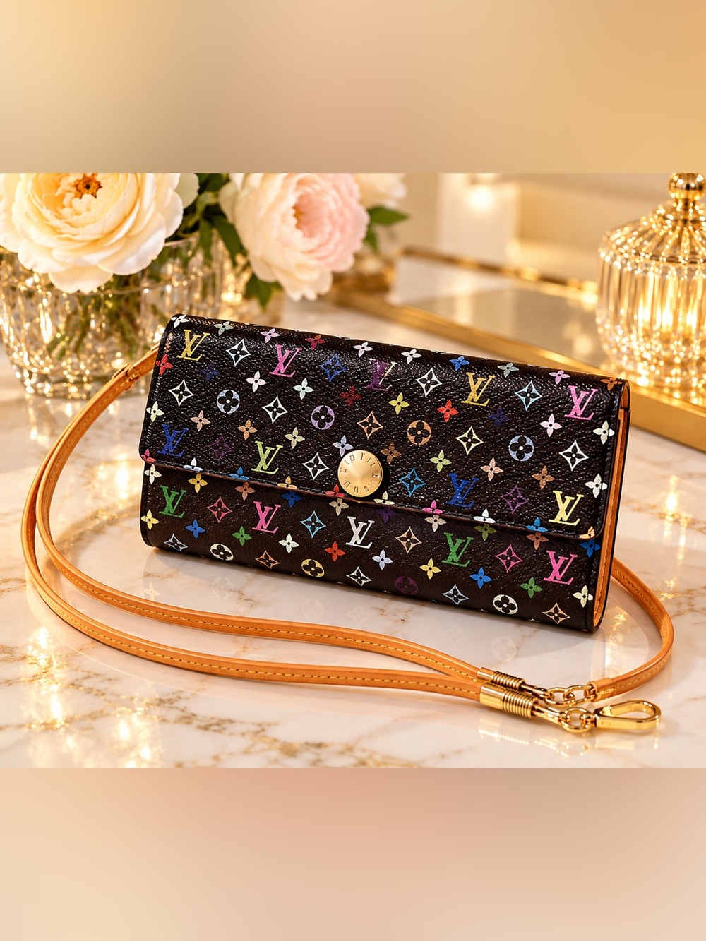 Louis Vuitton x Takashi Murakami Multicolore Sarah Wallet M93747